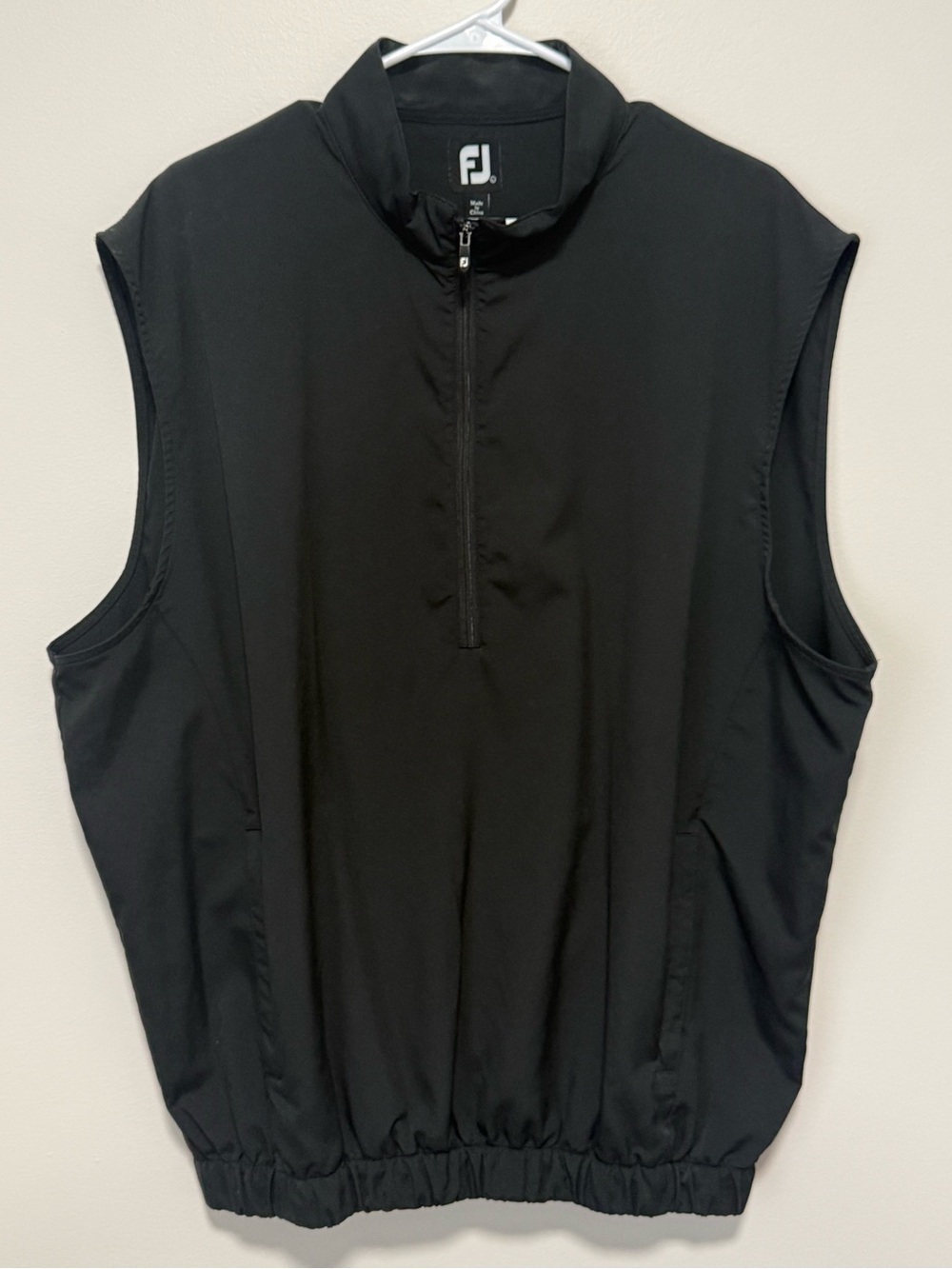 FootJoy FJ Men’s Large Black 1/4 Zip Golf Wind Vest Performance Pullover
